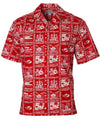 50th State Aloha Shirt Red Hilo Hattie