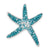 Sterling Silver Blue Crystal Star Fish Chain Slide