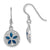 Sterling Silver Polished and Textured Enameled Sand Dollar Dangle Earring