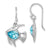 Sterling Silver Polished Blue Crystal Angel Fish Dangle Earrings