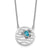 Silver Ocean Turtle Necklace Crystal Antiqued