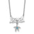 Sterling Silver Polished Crystal Starfish Beach 16 inch with a 2 inch extension Necklace