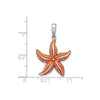 De-Ani Sterling Silver Enameled Orange Starfish Pendant