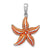 Sterling Silver Enameled Orange Starfish Pendant