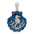 Sterling Silver Enameled Blue Shell with Seahorse Pendant