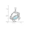 Sterling Silver with Larimar Crab Pendant