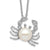 Sterling Silver Freshwater Cultured Pearl and Brilliant-cut CZ Crab 18 Inch Necklace