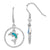 Sterling Silver Created Blue Opal Dolphin Dangle Earrings