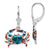 Sterling Silver Enameled Blue Crab Leverback Earrings