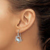 Sterling Silver Polished Larimar Crab Dangle Shepherd Hook Earrings