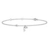 Sterling Silver Polished CZ Dolphin 9 inch with a 2 inch Extension Anklet