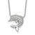 Sterling Silver Polished CZ Dolphin 18 inch with 2 inch extension Necklace