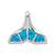 Sterling Silver Polished Created Blue Opal Whale Tail Chain Slide