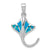 Sterling Silver Created Blue Opal Stingray Pendant