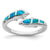 Sterling Silver Blue Created Opal Dolphins Ring 8