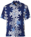 Quilt Panel Aloha Shirt Navy Hilo Hattie