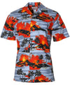 Kilauea Volcano Lava Aloha Shirt Silver RJC