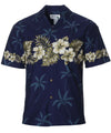 Chest Border Hawaiian Shirt Ohua Navy KY