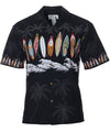 Surfboard Chest Border Hawaiian Shirt Black KY