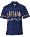 Surfboard Chest Border Hawaiian Shirt Navy KY