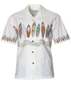 Surfboard Chest Border Hawaiian Shirt White KY