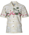 Hawaiian Shirt Chest Border Flamingo Oasis Cream KY