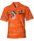 Hawaiian Border Shirt Fish Tales Jumping Marlin Orange KY