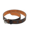 Authentic Italian Leather Belt Tropical Handcrafted Brown-44.5"