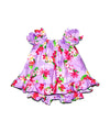 Infant Hawaiian Clothes 2 Piece Capri Set Hidden Pineapples Purple
