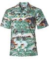 Outrigger Canoe Hawaiian Shore's Shirt Green Aloha Republic