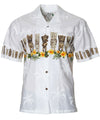 Tiki Collection Chest Border Hawaiian Shirt White KY