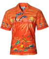 Dolphins Jumping Border Hawaiian Shirt Orange