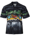 Chest Border Aloha Shirt Magical Beach Black KY