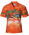 Chest Border Aloha Shirt Magical Beach Orange KY