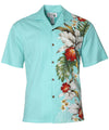 Side Band Design Orchids Koloa Aloha Shirt Aqua KY