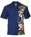 Side Band Design Orchids Koloa Aloha Shirt Navy KY