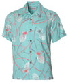 Pineapple Bamboo Retro Hawaiian Shirt Aqua