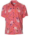 Pineapple Bamboo Retro Hawaiian Shirt Coral