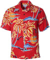 Scenic Palm Shirt Red Paradise Found