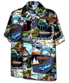 Classic Route 66 Hawaiian Shirt Black