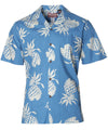 Aloha Shirt Lanai Pineapples Light Blue RJC