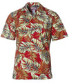 Authentic Hawaiian Shirt Monstera Palms Red