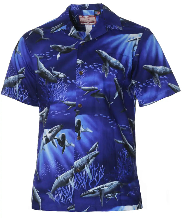 Whale Country Authentic Hawaiian Shirt Navy