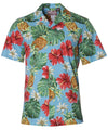 Aloha Shirt Then-&-Now Pineapples Blue