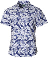 Midnight Floral Resort Casual Aloha Shirt Blue