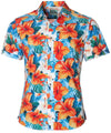 Resort Casual Aloha Shirt Island Scape Aqua