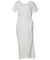 Off-White Tropical Palms Long Sarong Silk Dress with Sleeves Off-White KY