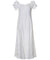 Long Muumuu Ruffled Hawaiian Dress Honolulu City of Leis with Sleeves White Two Palms