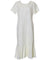 Off-White Tea Length Silk Dress Tropical Palms with Sleeves Off-White KY