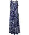 Long Maxi Knit Dress Monstera Sleeveless Navy Mae Young Designs